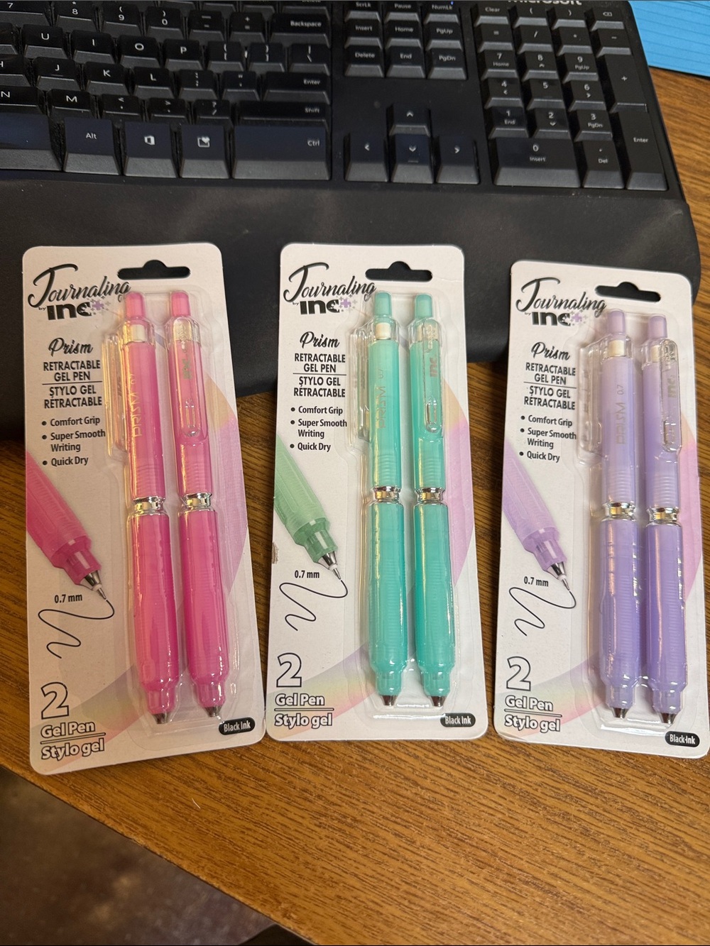 NWT - Journaling Inc Prism -Gel Pen Set - 3 pack set - Pink, Teal, Lavender